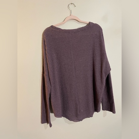 Umgee Purple Textured Long Sleeve Button Down Top Cardigan - Picture 4 of 4